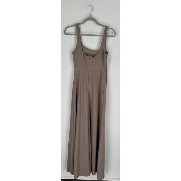 Birdy Grey Alex Convertible Dress Crepe Womens Small Taupe Bridesmaid Formal - Picture 9 of 11